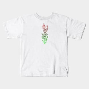 Red Green Thorny Roses Kids T-Shirt